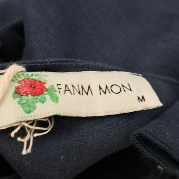 Fanm Mon Blue Midi Dress with Red Accents - Picture 9 of 13